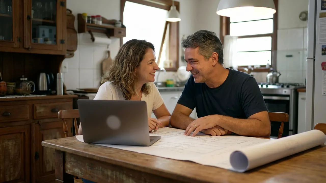 Casal jovem visitando o primeiro apartamento com a corretora